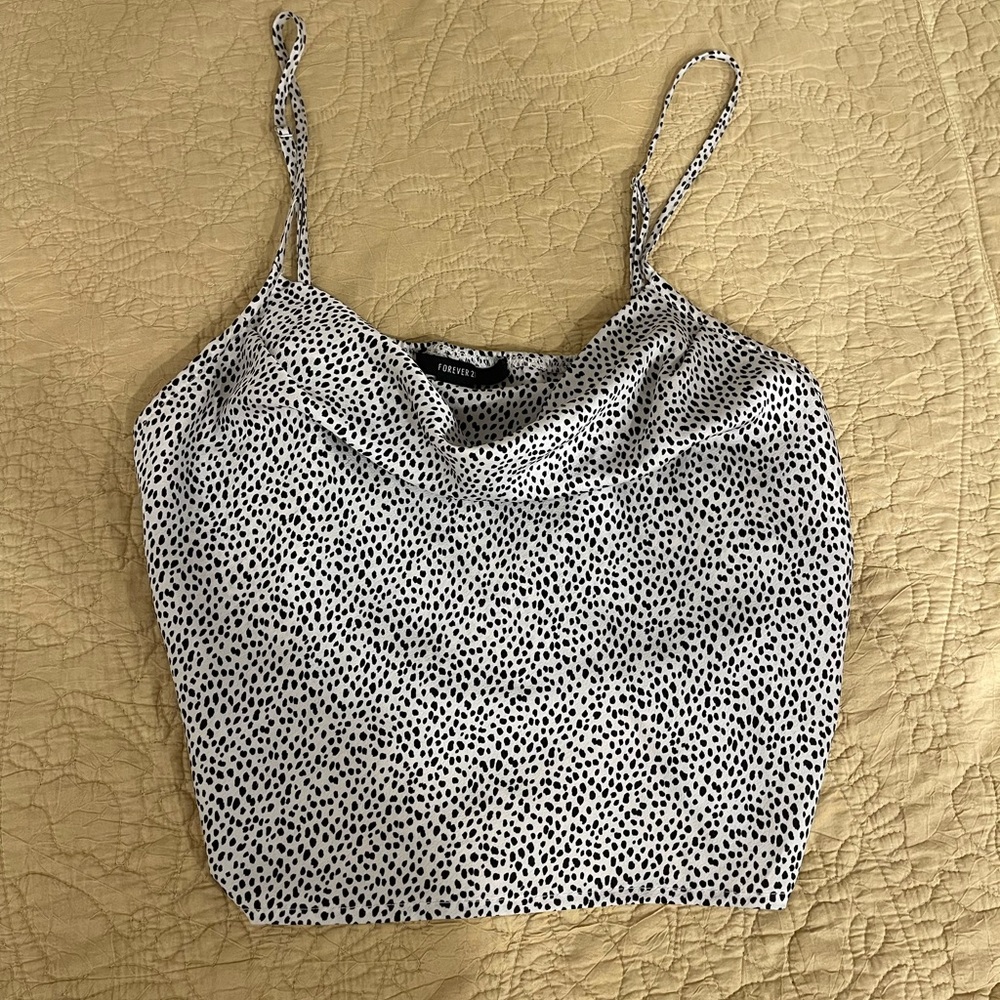 Forever 21 Black and White Spotted Camisole